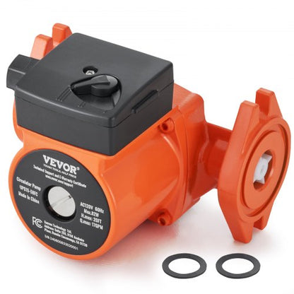 UPS15-58FC Hot Water Recirculating Pump, 110V, 82W 17 GPM Hot Water Circulation Pump, 1" NPT Flange 3-Speed Circulator Pump, Quiet Operation Circulator Pump for Home Water Heater System