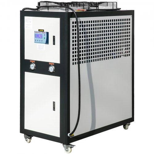Water Chiller 6Ton Capacity, Industrial Chiller 6Hp, Air-Cooled Water Chiller, Finned Condenser, with Micro-Computer Control, Stainless Steel Water Tank Chiller Machine for Cooling Water