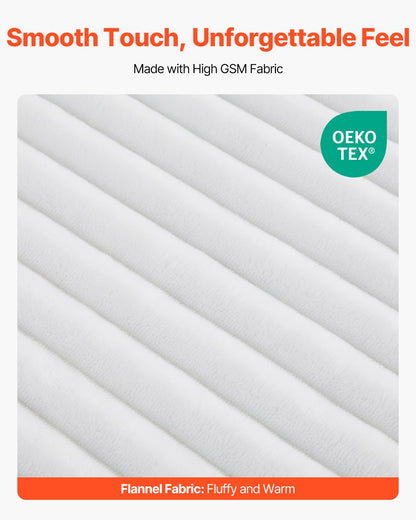 Fleece Throw Blanket, 50 x 60 Inches / 1270 x 1524 mm, Flannel Fleece Cozy Throw Blankets, Cute Small Fuzzy Throws, Lightweight Super Soft Bed Blanket, Ideal for Couch, Sofa, Bedroom, White