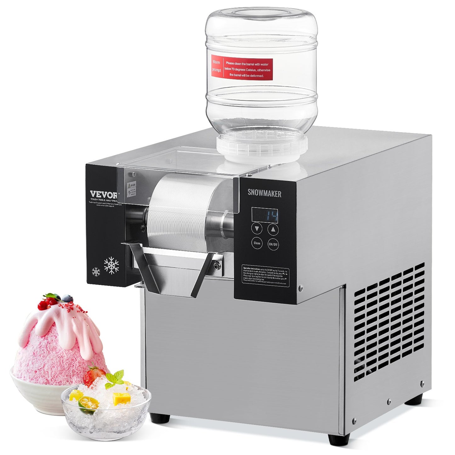 Handelsschneeflocken-Eiscreme-Maschine 176LBS/24H Edelstahl für Eiscreme