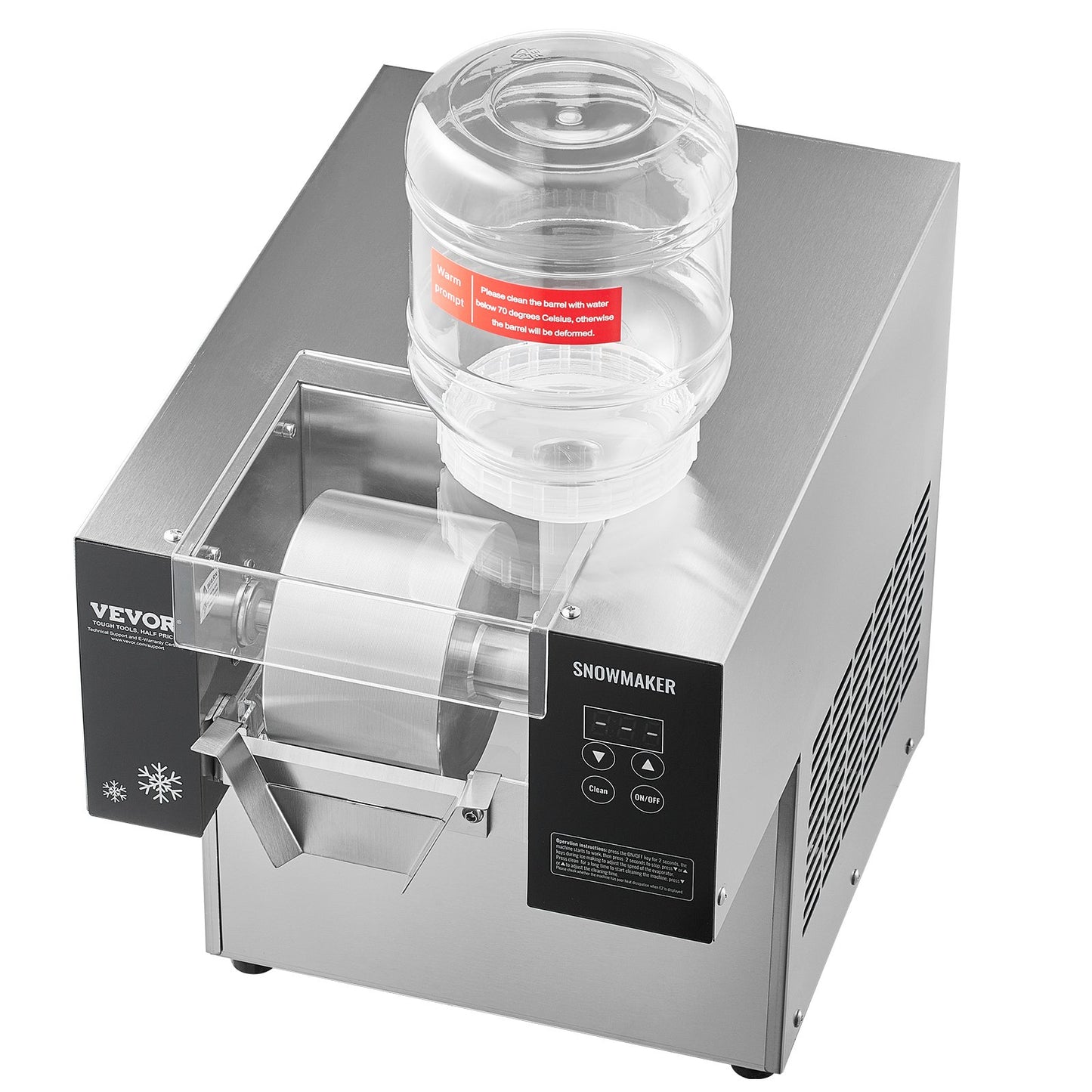 Handelsschneeflocken-Eiscreme-Maschine 176LBS/24H Edelstahl für Eiscreme