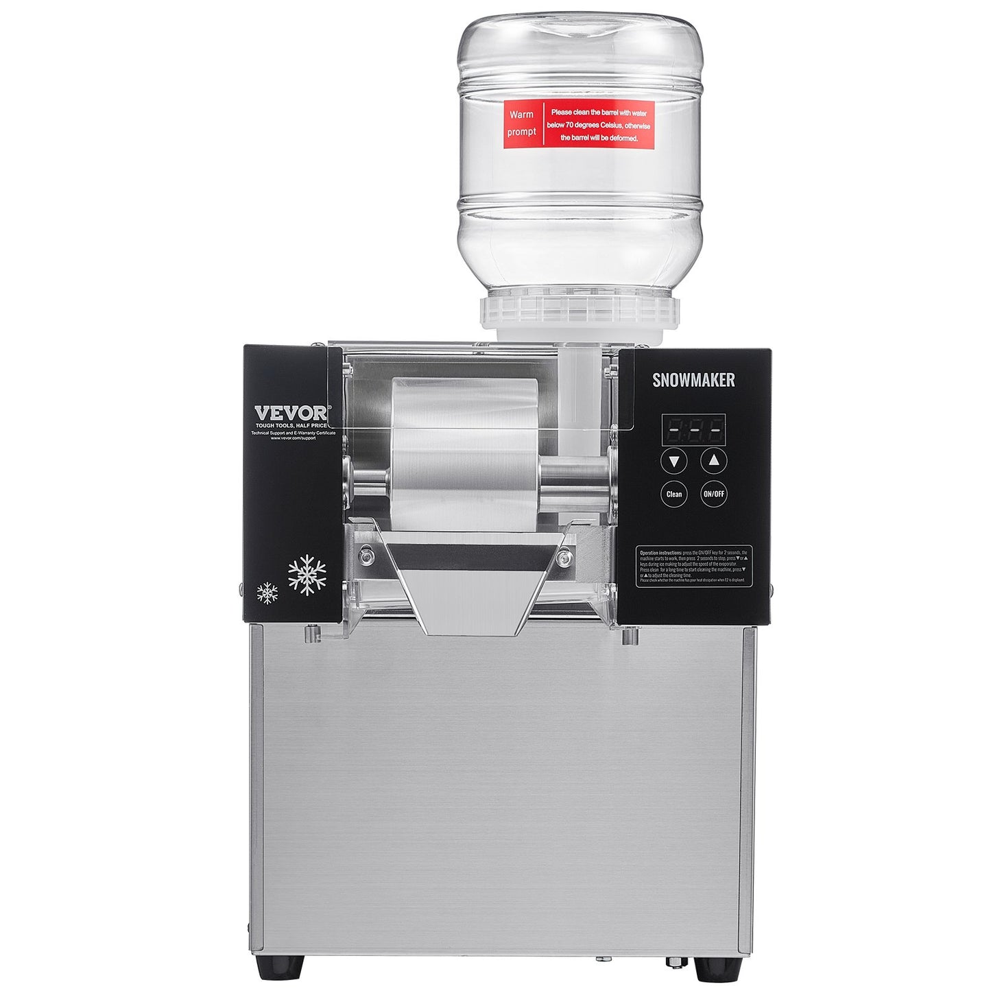 Handelsschneeflocken-Eiscreme-Maschine 176LBS/24H Edelstahl für Eiscreme