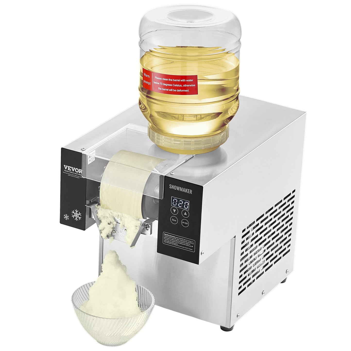 Kommersiell snöflingaismaskin 375LBS/24H rostfritt stål för glass