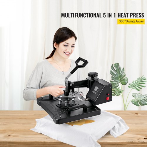 Wärmepresse 5-in-1-Wärmepresse 38 x 30 cm T-Shirt-Presse Tassendruckmaschine Multifunktionale Wärmeübertragungsmaschine für T-Shirt, Tasse, Hut, Plattentransferdrucker | EU
