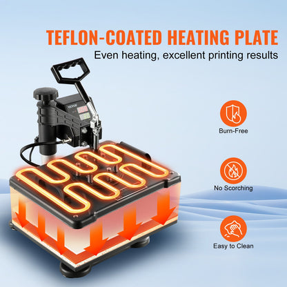 Wärmepresse, 8-in-1-Wärmepresse, 38 x 30 cm, T-Shirt-Presse, Tassendruckmaschine, multifunktionale Wärmeübertragungsmaschine für T-Shirt, Tassen, Hüte, Platten, Sublimationsdruck