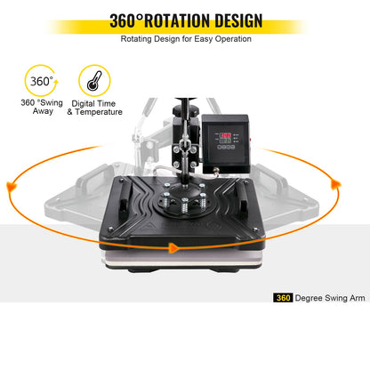 8 In 1 Heat Press Sublimation Machine & 53" Vinyl Cutter Cutting Plotter