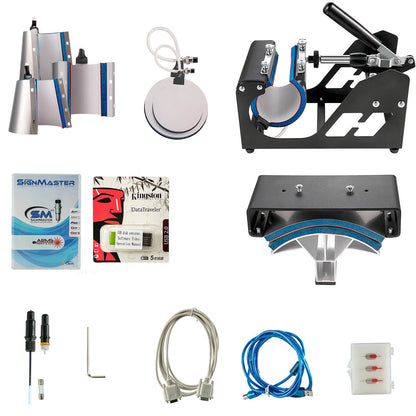 8 In 1 Heat Press Sublimation Machine & 28" Vinyl Cutter Cutting Plotter