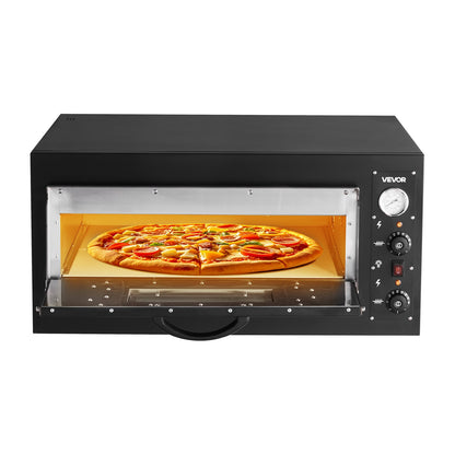 Pizza Oven Electric, 24" Commercial Countertop Pizza Oven, 842°F Max Temp, 4200W Indoor Pizza Maker with Thermometer, Dual Temp Control Knob, Even Heat Pizza Cooker for Restaurant and Home Use