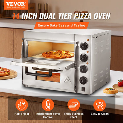 Commercial Countertop Pizza Oven Electric Pizza Oven for 14" Pizza Indoor