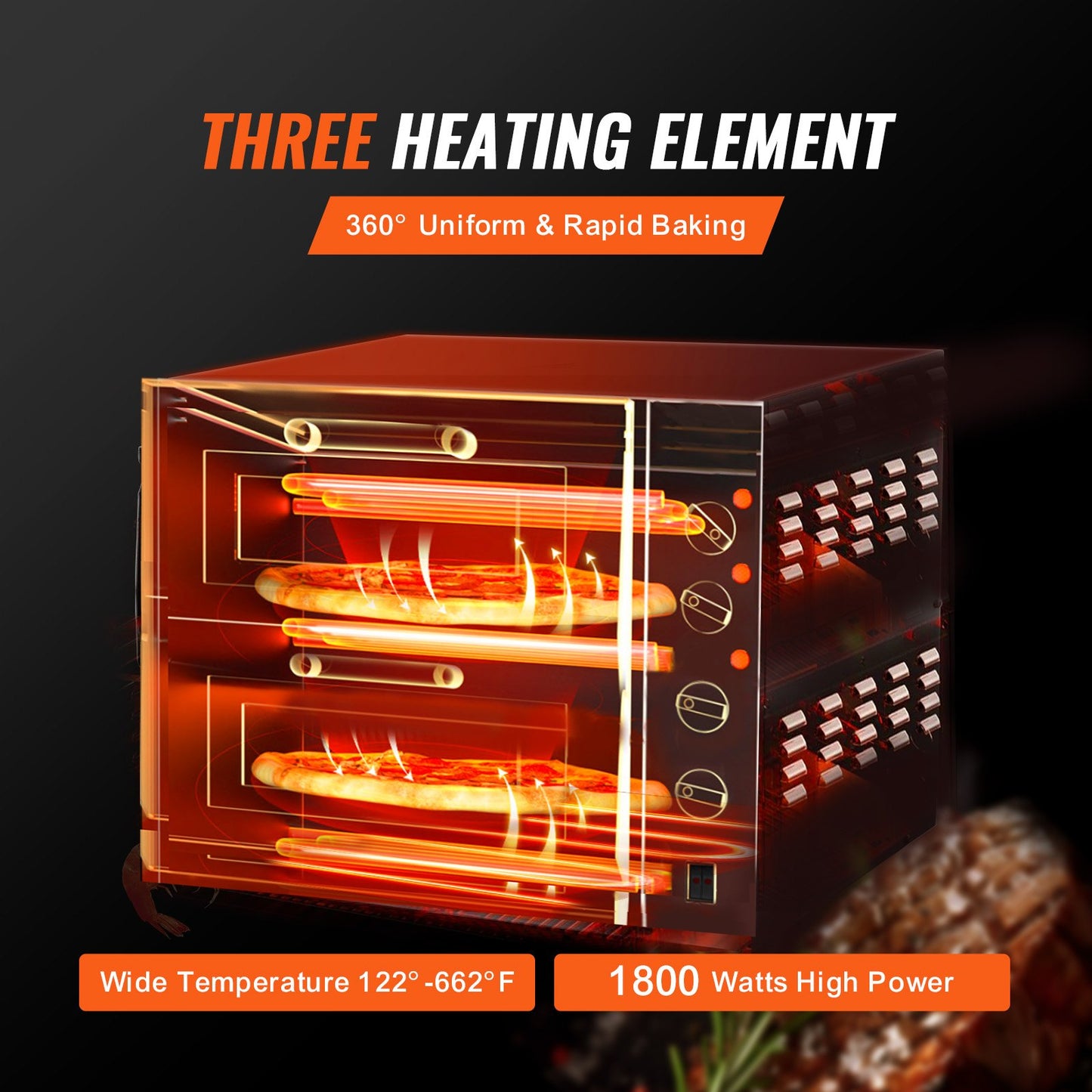 Commercial Countertop Pizza Oven Electric Pizza Oven for 14" Pizza Indoor