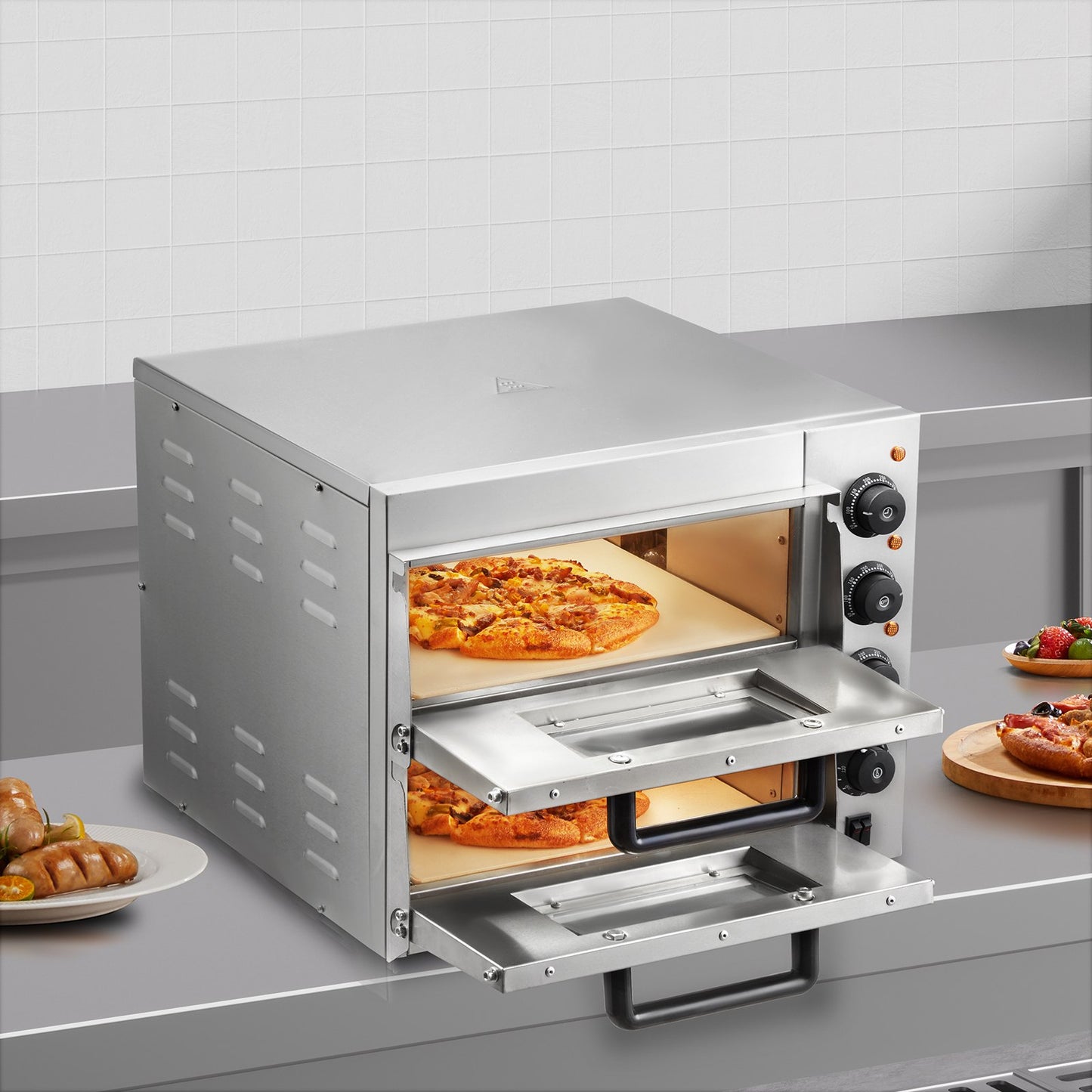 Commercial Countertop Pizza Oven Electric Pizza Oven for 14" Pizza Indoor