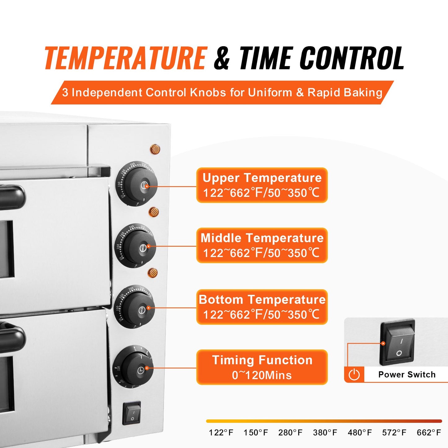 Commercial Countertop Pizza Oven Electric Pizza Oven for 16" Pizza Indoor