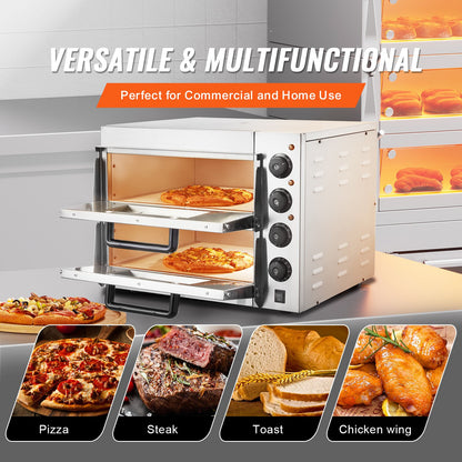 Commercial Countertop Pizza Oven Electric Pizza Oven for 16" Pizza Indoor