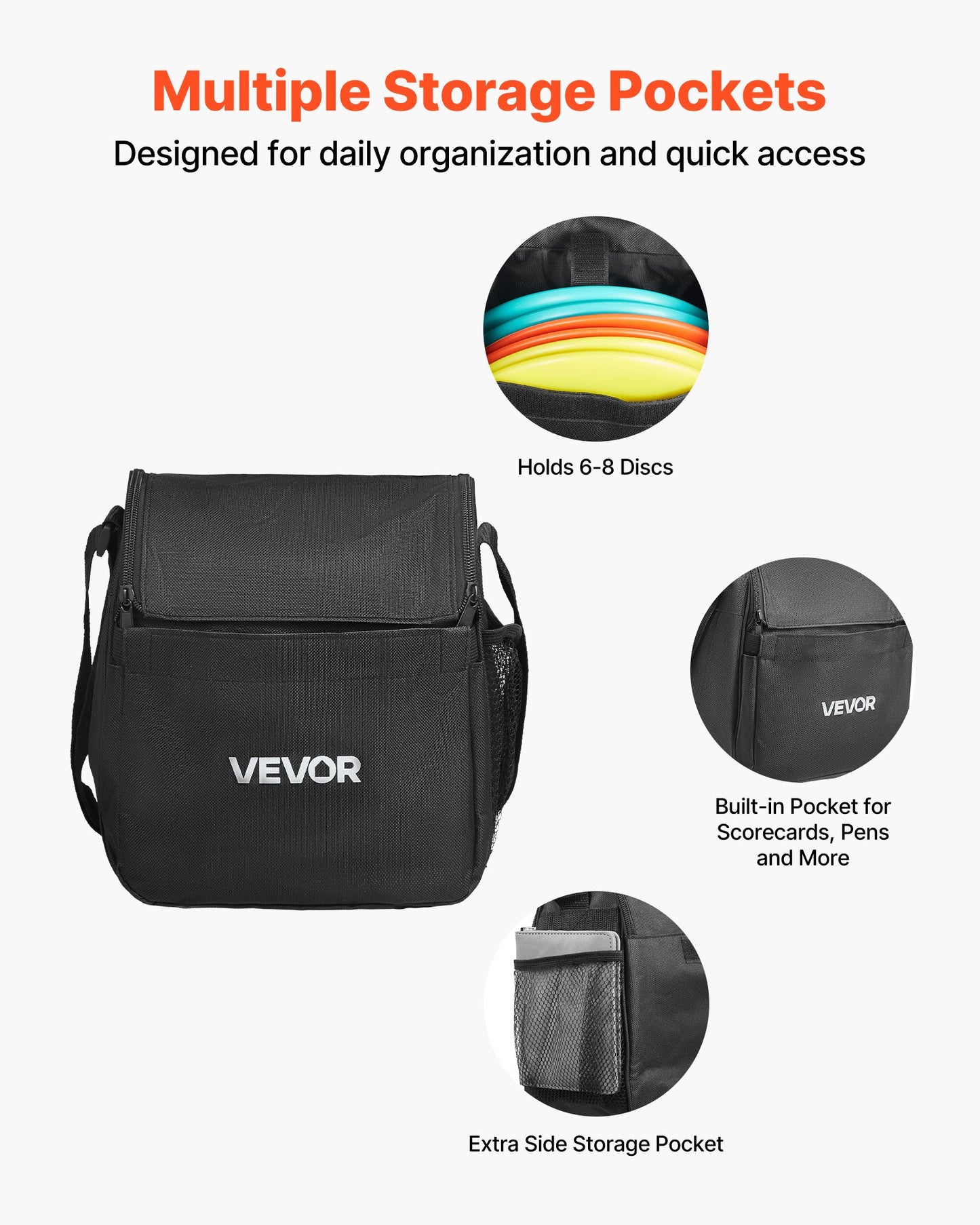 Disc Golf Set, 6 PCS Flying Discs for Beginners, Disc Golf Starter Set, with Putter, Mid-Range, Driver, Including Mini Marker, Portable Backpack, for Outdoor Backyard, Lawn, Beach, and Park