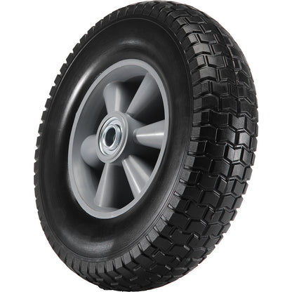 Solid PU Run-Flat Tire Wheels, 10", 2-Pack, 180 lbs Dynamic Load, 220 lbs Static Load, Flat-Free Tubeless Tires and Wheels for Hand Truck, Utility Cart, Dollies, Garden Trailers, Various Carts