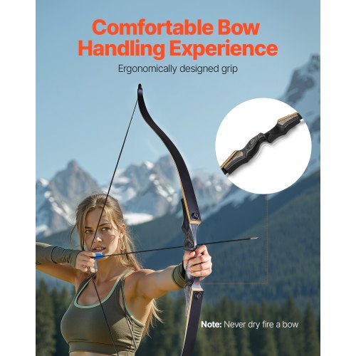 60 Inch Takedown Recurve Bow Wooden Bow Arrows Kit Hunting Practice 13.6kg