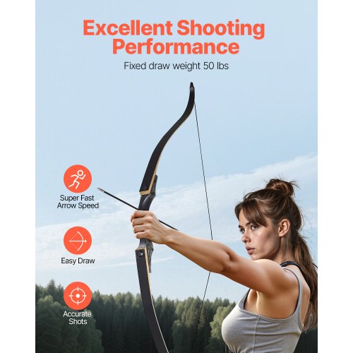 60 Inch Takedown Recurve Bow Wooden Bow Arrows Kit Hunting Practice 50 lbs