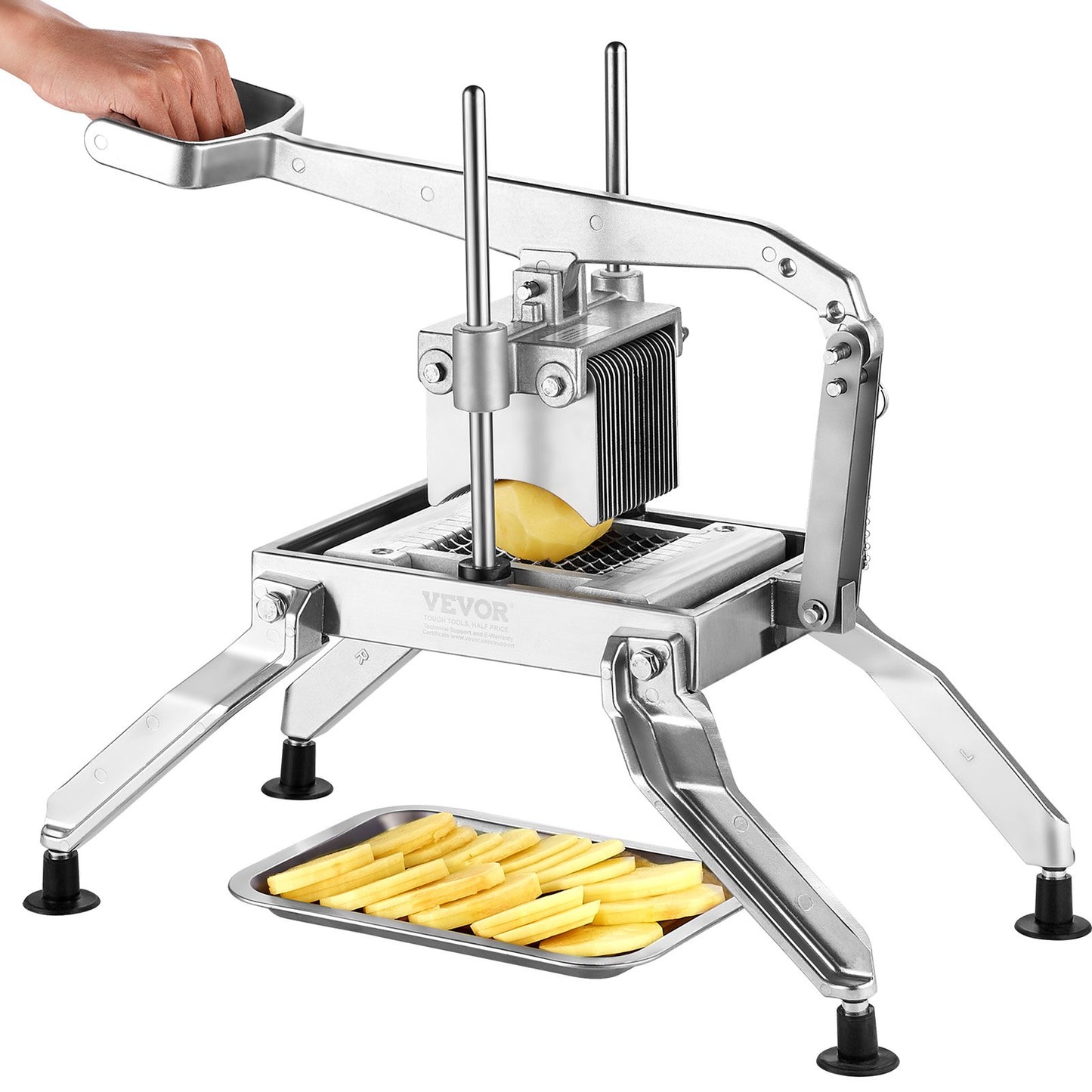 Commercial Vegetable Cutter, 1/4 and 1/2 Inch Tomato Cutter, Stainless Steel and Aluminum Alloy Vegetable Cutter, Manual Tomato Cutter with Non-Slip Feet, for Tomatoes, Onions, Potatoes