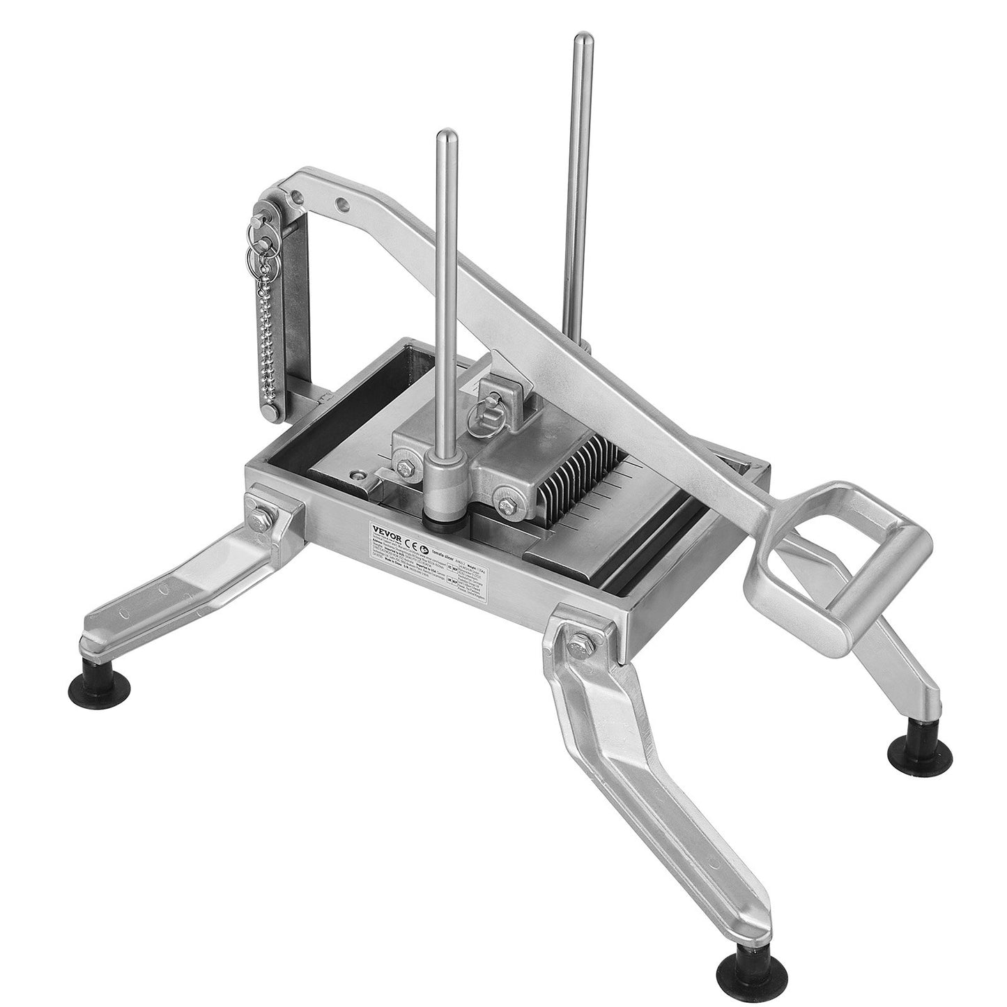 Commercial Vegetable Cutter, 3/8 and 3/16 Inch Tomato Cutter, Stainless Steel and Aluminum Alloy Vegetable Cutter, Manual Tomato Cutter with Non-Slip Feet, for Tomatoes, Onions, Potatoes