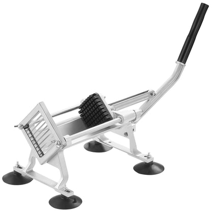 Commercial Vegetable Cutter, 3/8 Inch Fruit Cutter, Stainless Steel and Aluminum Alloy Vegetable Cutter, Manual Cutter with Non-Slip Feet, for Radishes, Onions, Potatoes, Lemons