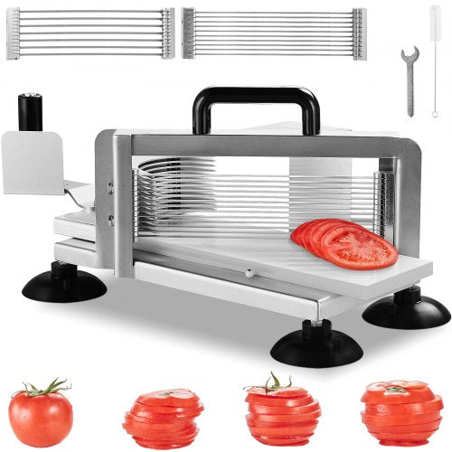 Commercial Tomato Slicer, 1/4"+3/8"+3/16" Tomato Cutter Slicer, Stainless Steel Heavy Duty Tomato Slicer Machine, Manual Tomato Slicer with Non-slip Feet, Cutting Tomatoes, Cucumbers, Bananas