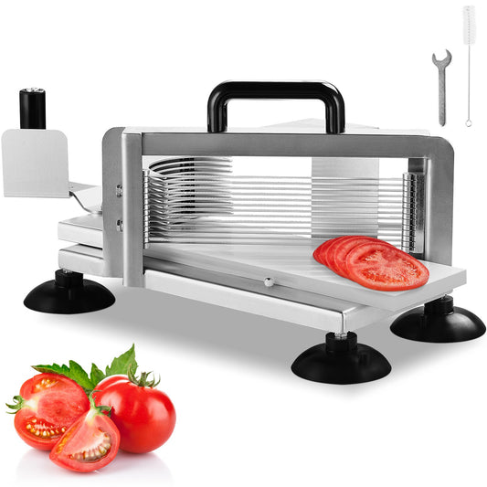 Commercial Tomato Slicer, 3/16 Inch Tomato Slicer, Stainless Steel Heavy Duty Tomato Slicer, Manual Tomato Slicer with Non-Slip Feet, for Cutting Tomatoes, Cucumbers, Bananas