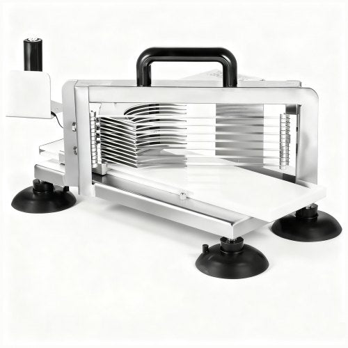 Commercial Tomato Slicer, 3/8 inch Tomato Cutter Slicer, Stainless Steel Heavy Duty Tomato Slicer Machine, Manual Tomato Slicer with Non-slip Feet, for Cutting Tomatoes, Cucumbers, Bananas