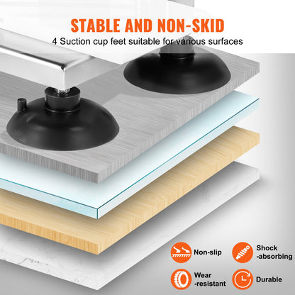 Commercial Tomato Slicer, 3/8 inch Tomato Cutter Slicer, Stainless Steel Heavy Duty Tomato Slicer Machine, Manual Tomato Slicer with Non-slip Feet, for Cutting Tomatoes, Cucumbers, Bananas