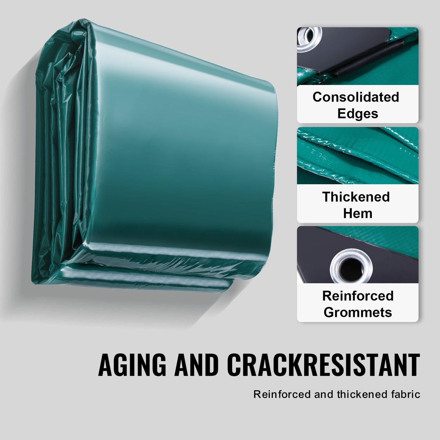 Wasserdichte PVC-Plane, 16,5 x 29,5 Fuß, strapazierfähige PVC-Plane mit Ösen