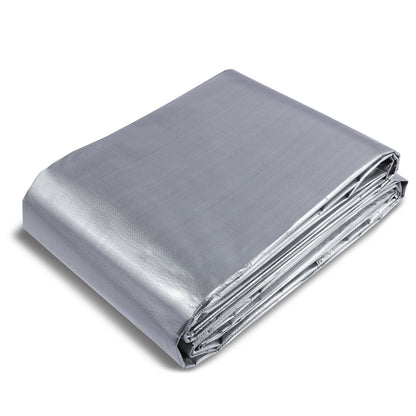 Tarp Waterproof 20x30 ft, Plastic Poly Tarp Cover 10 Mil, Multi Purpose Tear UV and Temperature Resistant Outdoor Tarpaulin with High Durability Reinforced Grommets (Silver/Brown)