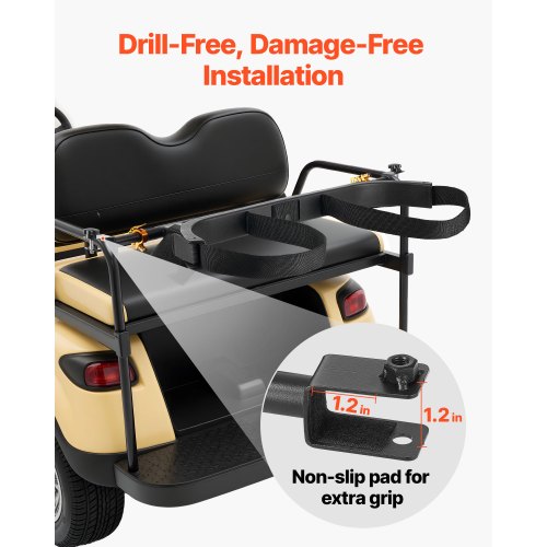 Golf Bag Holder Bracket Adjustable Tail Bar for Most 2+2 Golf Carts | EU