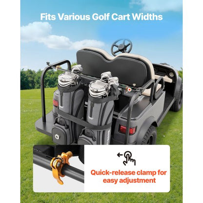 Golf Bag Holder Bracket Adjustable Tail Bar for Most 2+2 Golf Carts | EU