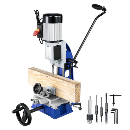 Bench drill press, 1/2 hp, 1700 rpm, bench drill press with movable workbench, hollow drill press, for drilling round, square or special square holes in wood
