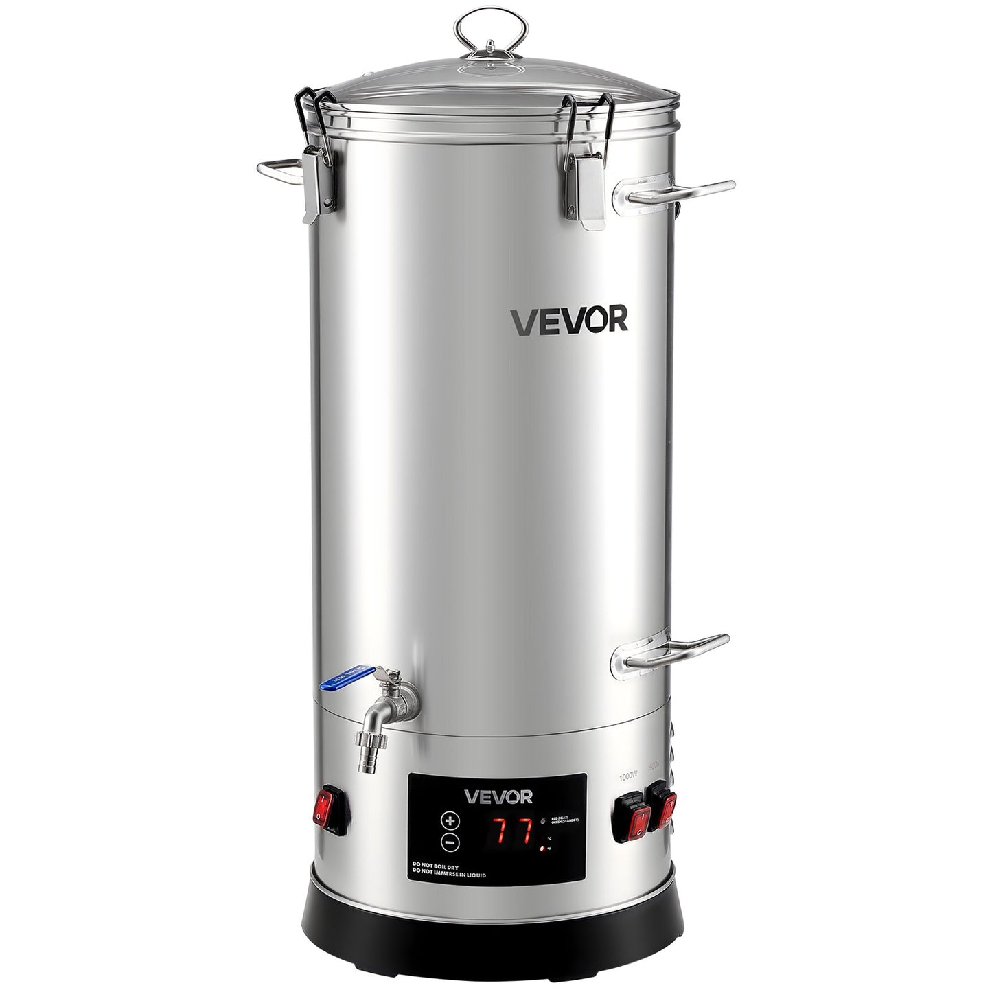 Beer Brewing Equipment, 8 Gal/30L 304 Stainless Steel Home Beer Brewer,1500W All-in-One Home Brewing Kit with Tall strainer, Integrated Inner Barrel & Reinforced Handle