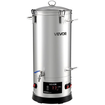 Beer Brewing Equipment, 8 Gal/30L 304 Stainless Steel Home Beer Brewer,1500W All-in-One Home Brewing Kit with Tall strainer, Integrated Inner Barrel & Reinforced Handle