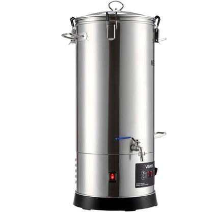Beer Brewing Equipment, 8 Gal/30L 304 Stainless Steel Home Beer Brewer,1500W All-in-One Home Brewing Kit with Tall strainer, Integrated Inner Barrel & Reinforced Handle