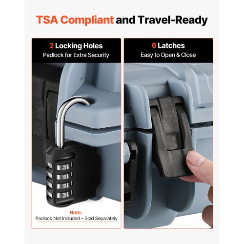 Hård gevärsväska, Låsbar gevärsväska med förskurna skum, 1270 mm Flyttbar vapenförvaring med hjul, IP67 Vattentät och dammtät pistolförvaring för gevär, hagelgevär, airsoftvapen, Grå |  EU