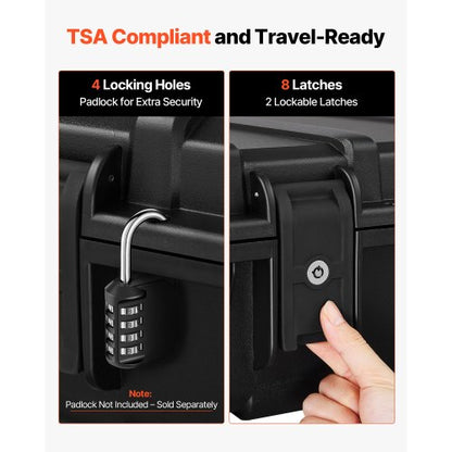 Hård gevärsväska, låsbar gevärsväska med förskurna skum, 1320 mm vapenförvaring med hjul, kraftiga IP67 vattentäta och dammtäta pistolförvaringsväskor för gevär, hagelgevär, airsoftvapen, svart |  EU