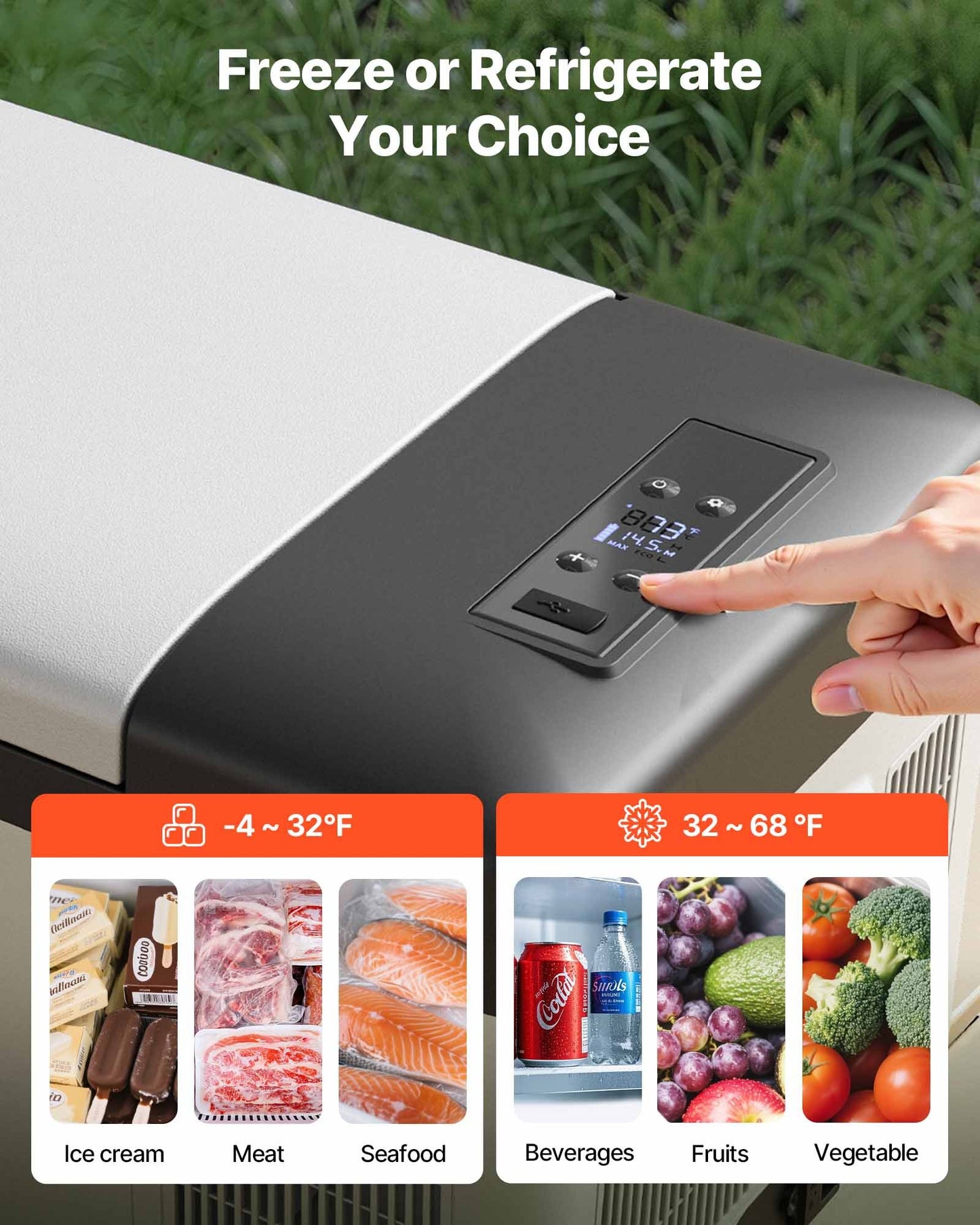 12 Volt Refrigerator 16 Qt, Portable Mini Car Fridge with -4℉-68℉ Cooling Range & App Control 12/24V DC & 110-240V AC Electric Compressor Cooler for Truck Vehicle RV Boat Outdoor & Home Use, Gre