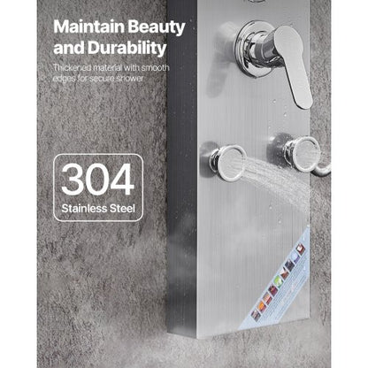 Shower Panel Tower System Stainless Steel Column Rain Head Massage Jet