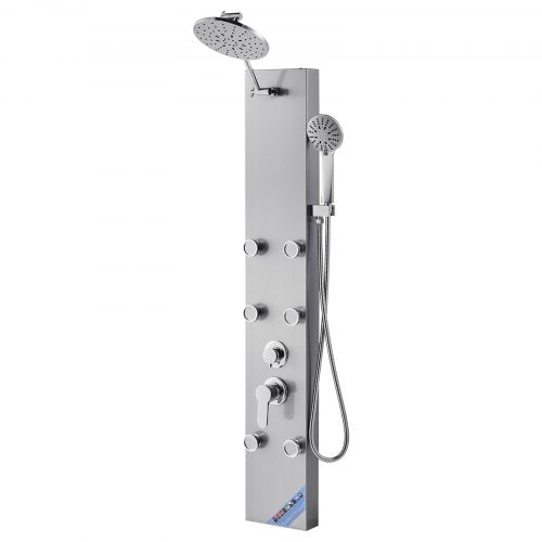 Shower Panel Tower System Stainless Steel Column Rain Head Massage Jet