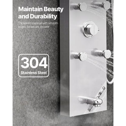 Duschpaneel-Turmsystem Edelstahlsäule Regenkopf Massagedüse | EU