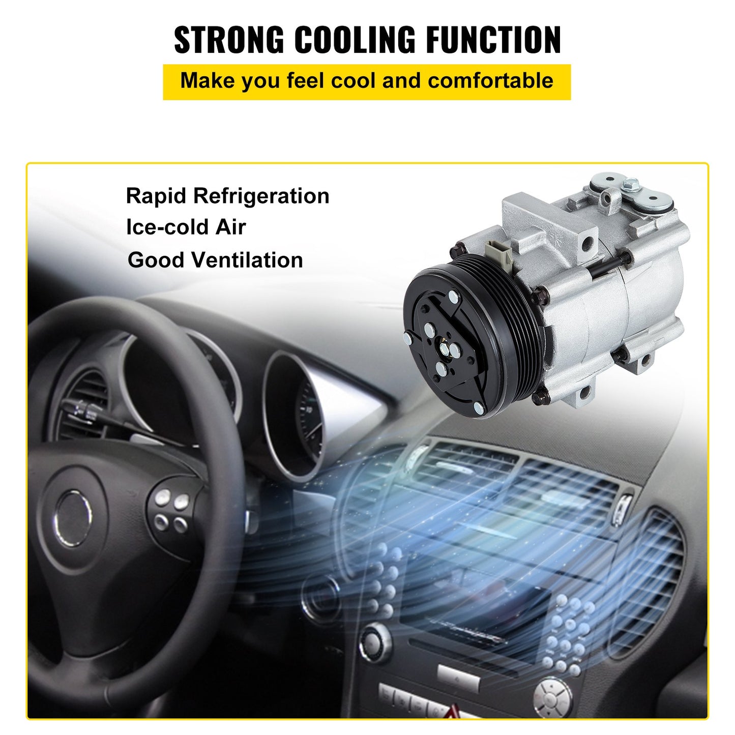 CO 101290C (4L3Z19703AB) Universal-AC-Klimakompressor für 93-07 Ford Lincoln Mercury Thunderbird F150 4,2 l 4,6 l 5,4 l 6,8 l FS10 A/C-Kompressoreinheit 58129 5716559 58161529