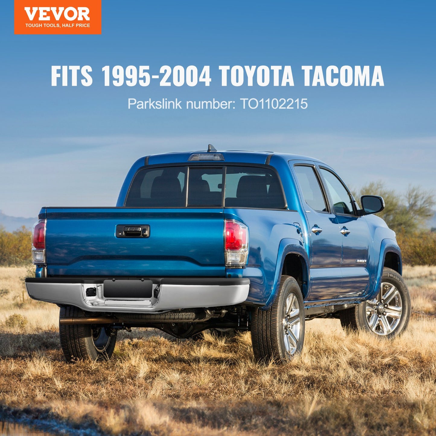 Bakre Steg Stötfångare Krom Stål Stötfångarenhet för 1995-2004-Toyota Tacoma