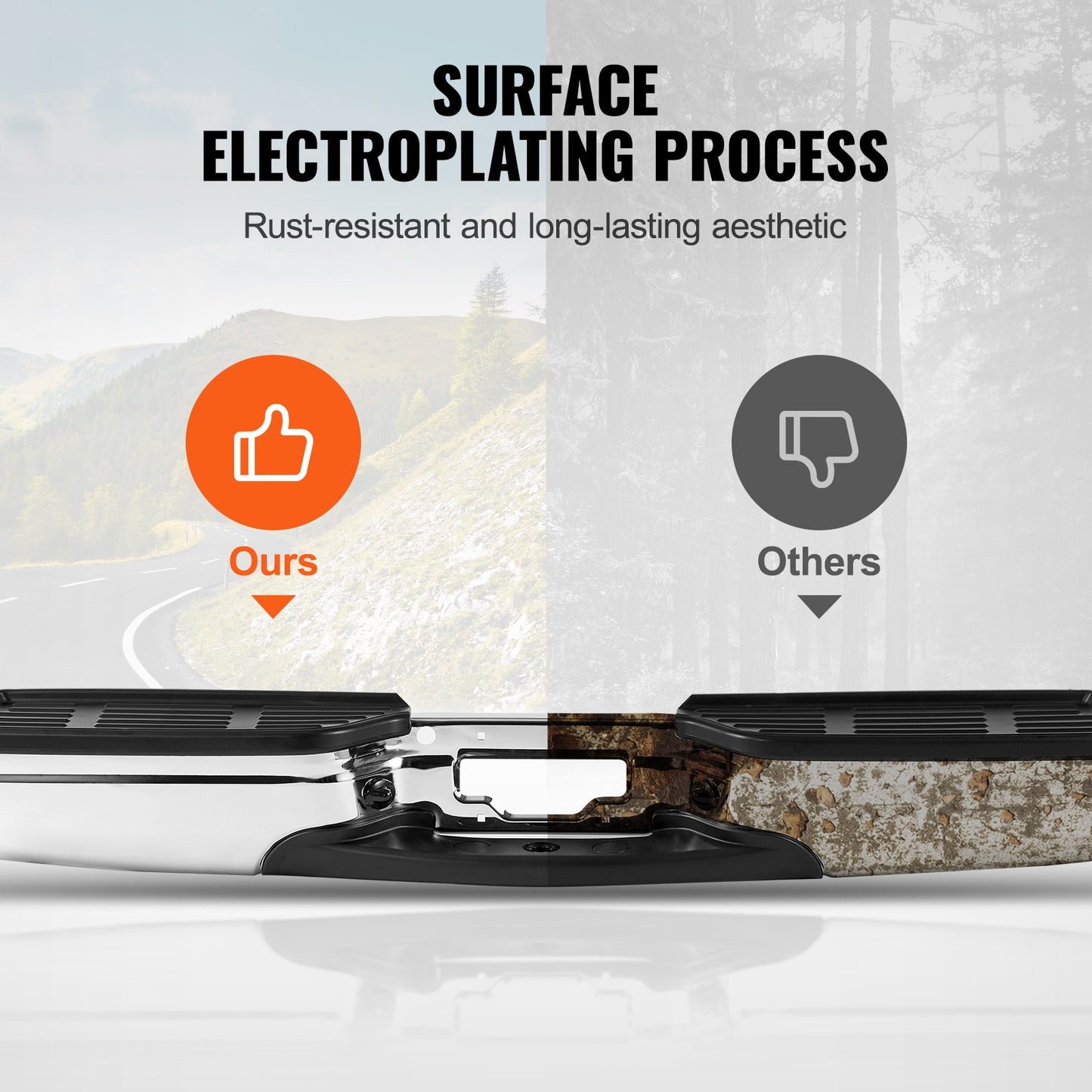 Bakre Steg Stötfångare Stål Stötfångare för 1999-2007-Ford F250/Ford F350 Super Duty