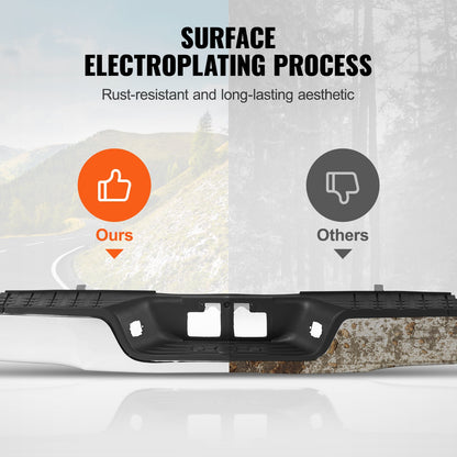 Rear Step Bumper Chrome Steel Bumper Assembly for 2007-2013 Toyota Tundra