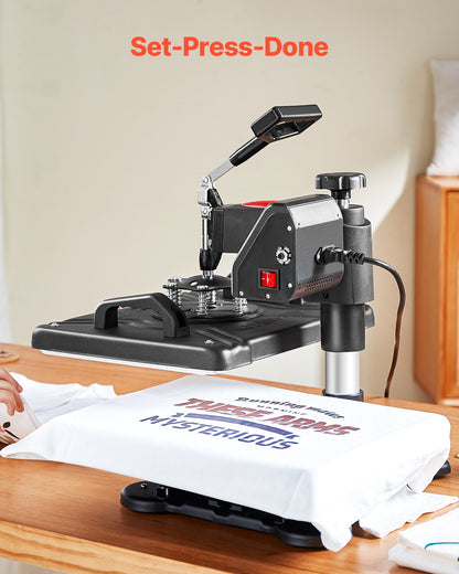 Heat Press, 5 in 1 Heat Press 12x15 Machine Machine, Digital Precise Temperature Control, Clamshell Sublimation Transfer Printer Fast Heat-up, Vinyl Heat Press for Mug Cup T-Shirt Plate, 900W