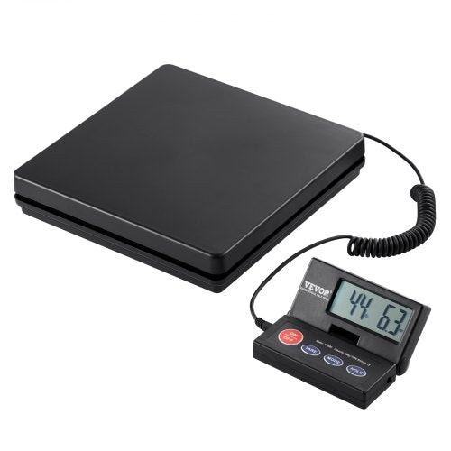 Digital Shipping Scale, 110 lbs x 0.07 oz. Heavy Duty Postal Scale with Timer, Tare, Hold Function, 90° Foldable LCD Screen Package Scale for Laggage, Home, Post Office, AC/DC Powered, FCC Liste