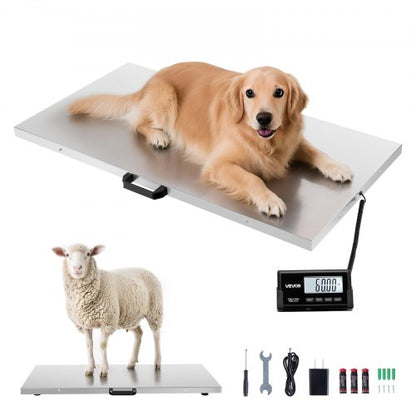 Digital Shipping Scale, 0.1 lbs High Accuracy, 660 lbs Postal Scale with LCD Display, Hold/Tare Function & AC/DC Power Supply, Fit for Packages, Postage, Luggage, Battery & Adapter Included