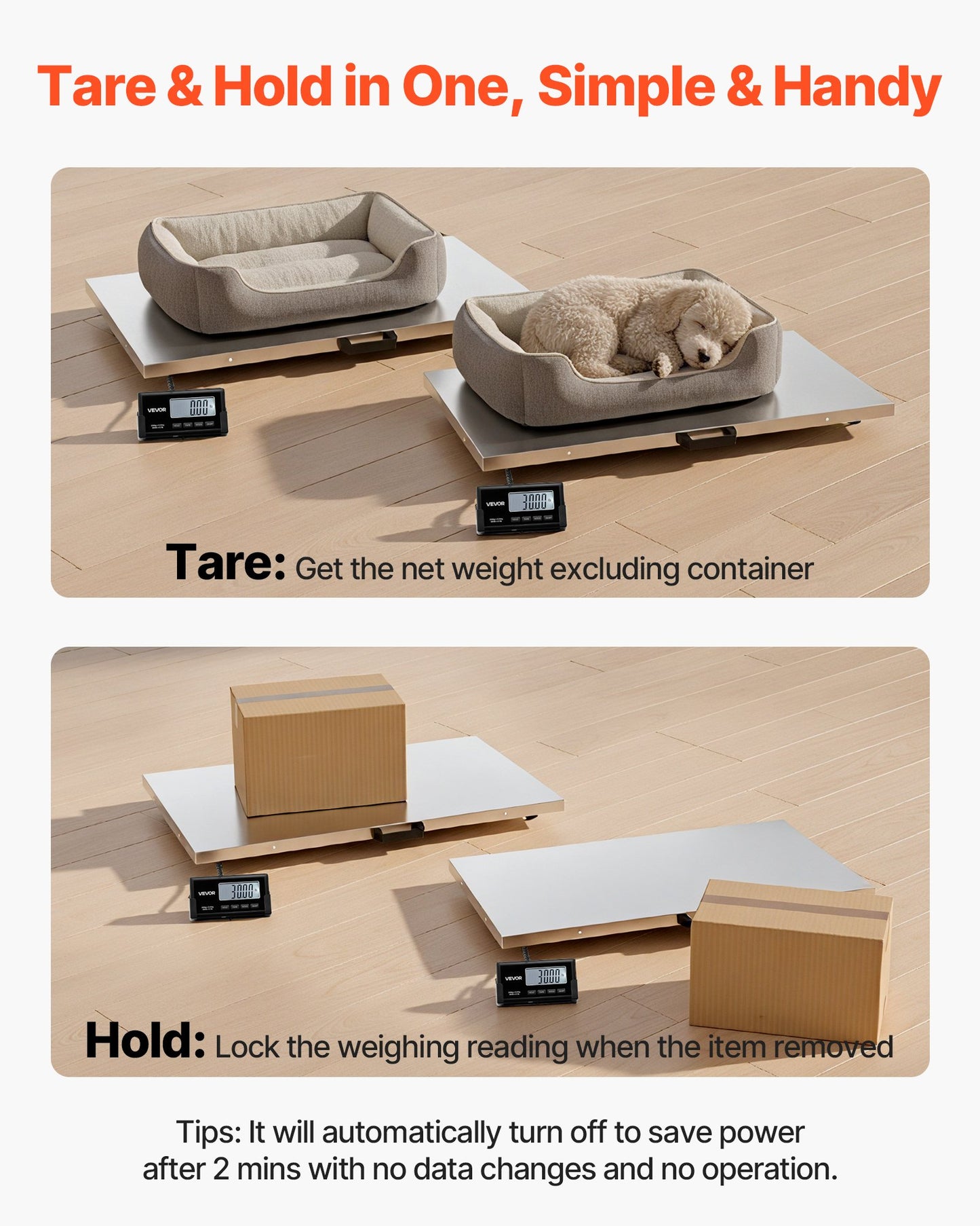 Digital Shipping Scale, 0.1 lbs High Accuracy, 660 lbs Postal Scale with LCD Display, Hold/Tare Function & AC/DC Power Supply, Fit for Packages, Postage, Luggage, Battery & Adapter Included